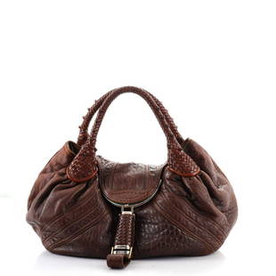 Fendi Spy Bag Leather: Fendi Spy Bag Leather RBJ no: HB.FE.SPY.LE Item No: 132772/2 Brand Code: 2415-8BR511-RQ1-078 AK04866 SIZE AND FIT: 13"W x 10"H x 5"D, 6" handle drop Exterior Color: Brown Interior
