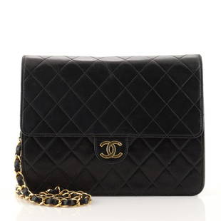 Chanel Vintage Clutch with Chain Quilted Leather Small: Chanel Vintage Clutch with Chain Quilted Leather Small Exterior Color: Black Interior Color: Red Exterior Material: Leather Interior Material: Leather Hardware Color: Gold 