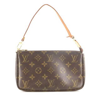Louis Vuitton Pochette Accessoires Monogram Canvas: Louis Vuitton Pochette Accessoires Monogram Canvas Exterior Color: Brown Interior Color: Brown Exterior Material: Canvas (Coated) Interior Material: Fabric Hardware Color: Gold 