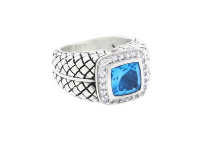 Scott Kay Sterling Silver Diamond, Topaz Ring: Scott Kay Sterling Silver Diamond, Topaz Ring SKU: RBJ263655301193-E Brand: Scott Kay Condition: Never Worn Metal: Sterling Silver Stone: diamond Model: 263655301193-E Note: All