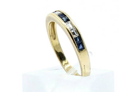 14k Yellow Gold Diamond Baguette Sapphire Ladies Ring Band: 14k Yellow Gold Diamond Baguette Sapphire Ladies Ring Band SKU: RBJ173938866703-E Brand: Other Condition: Pre-Owned Metal: Yellow Gold Stone: Diamond Model: 173938866703-E Note: