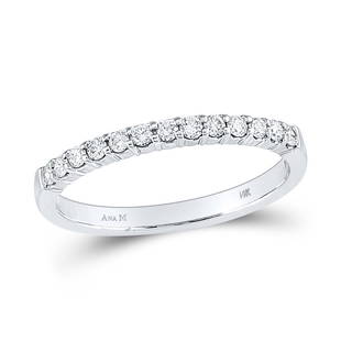 14kt White Gold Womens Round Diamond Machine-set Wedding Band Ring 1/4 Cttw: 14kt White Gold Womens Round Diamond Machine-set Wedding Band Ring 1/4 Cttw Metal Type14kt White Gold Item Number40746 StyleBandsRing Size7Carats Total Weight *1/4 Ct.t.w.Primary Gem