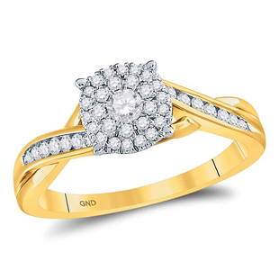 14kt Yellow Gold Round Diamond Cluster Bridal Wedding Engagement Ring 1/3 Cttw: 14kt Yellow Gold Round Diamond Cluster Bridal Wedding Engagement Ring 1/3 Cttw Metal Type14kt Yellow Gold Item NumberGDI886051 StyleClustersRing SizeRing size selectableCarats Total