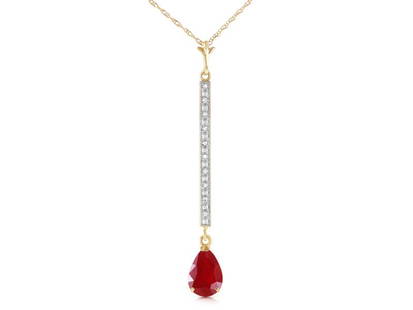 1.8 CTW 14K Solid Gold Necklace Diamond Ruby: 1.8 CTW 14K Solid Gold Necklace Diamond Ruby SKU: RBJ2657-Y Brand Condition: Never Worn Metal: Yellow Gold Size and Fit: 0.34in (8.6mm) 0.34in (8.6mm) Note: All Sales are final.