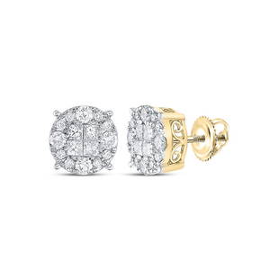 14kt Yellow Gold Womens Princess Round Diamond Cluster Earrings 1-1/2 Cttw: 14kt Yellow Gold Womens Princess Round Diamond Cluster Earrings 1-1/2 Cttw Metal Type14kt Yellow Gold Item Number48809 StyleClustersCarats Total Weight *1 & 1/2 Ct.t.w.Primary Gem
