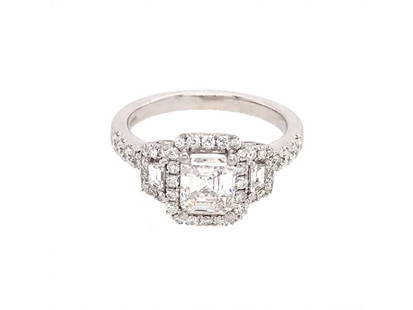 GIA Certified 18k White Gold Emerald Diamond Engagement Ring: GIA Certified 18k White Gold Emerald Diamond Engagement Ring SKU: RBJsf785_4729663848551 Condition: Pre-Owned Note: All Sales are final. Need more pics? Please do not hesitate to ask if you