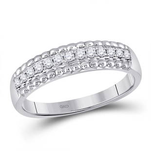 10kt White Gold Womens Round Diamond Wedding Anniversary Band 1/4 Cttw: 10kt White Gold Womens Round Diamond Wedding Anniversary Band 1/4 Cttw Metal Type10kt White Gold Item NumberGDI858731 StyleBandsRing SizeRing size selectableCarats Total Weight *1/4