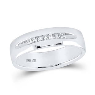 14kt White Gold Mens Princess Diamond Wedding Band Ring 1/4 Cttw: 14kt White Gold Mens Princess Diamond Wedding Band Ring 1/4 Cttw Metal Type14kt White Gold Item Number40786 StyleBandsRing Size10Carats Total Weight *1/4 Ct.t.w.Primary Gem