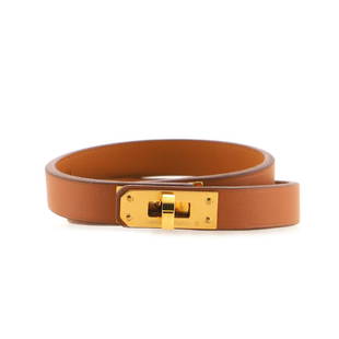 Hermes Kelly Double Tour Bracelet Leather Mini: Hermes Kelly Double Tour Bracelet Leather Mini Exterior Color: Brown Collateral: Box: Pouch Store Location: Online Only Material: Leather, Metal CLAIR CODE: BT.HM.KDBB.LE.MI Item