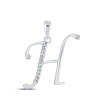 10kt White Gold Womens Round Diamond H Initial Letter Pendant 1/12 Cttw: 10kt White Gold Womens Round Diamond H Initial Letter Pendant 1/12 Cttw Metal Type10kt White Gold Item NumberGDI852116 StyleLettersCarats Total Weight *1/12 Ct.t.w.Primary Gem