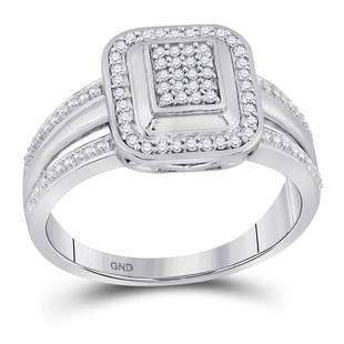 10kt White Gold Womens Round Diamond Square Cluster Ring 1/6 Cttw: 10kt White Gold Womens Round Diamond Square Cluster Ring 1/6 Cttw Metal Type10kt White Gold Item NumberGDI882798 StyleClustersRing SizeRing size selectableCarats Total Weight *1/6