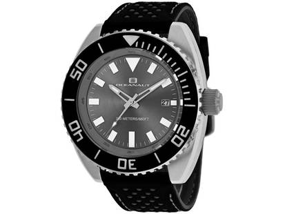 Oceanaut Mens Submersion: Oceanaut Mens Submersion SKU: RBJOC0520-39B2A Brand: Oceanaut Condition: Never Worn Stainless steel case, Rubber strap, Grey dial, Quartz movement, Scratchresistant mineral, Water resistant up to