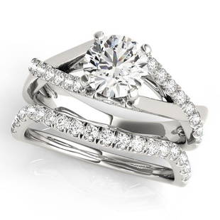 Natural 2.25 CTW Diamond Engagement Ring SET 18K White Gold: Natural 2.25 CTW Diamond Engagement Ring SET 18K White Gold Category: Vintage Engagement Rings Style: Vintage Side Stone Audience: For Women Ring Resizable: Yes Metal Type: 18K White