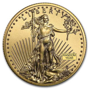 1/4 oz American Gold Eagle Coin BU (Random Year): 1/4 oz American Gold Eagle Coin BU (Random Year) Product ID: 3 Year: Random Grade: Brilliant Unc Grade Service: None Denomination: $10.00 Mint Mark: W - West Point (Not Shown) Metal Content: