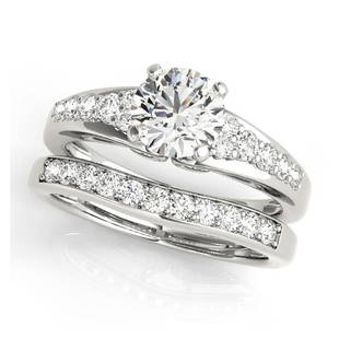 Natural 1.63 CTW Diamond Engagement Ring SET 18K White Gold: Natural 1.63 CTW Diamond Engagement Ring SET 18K White Gold Category: Yellow Gold Engagement Rings Style: Vintage Side Stone Audience: For Women Ring Resizable: Yes Metal Type: 18K