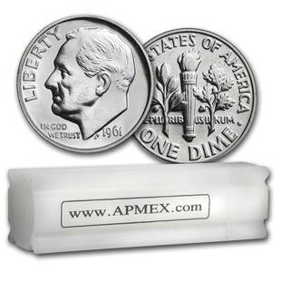 90% Silver Roosevelt Dimes 50-Coin Roll Proof: 90% Silver Roosevelt Dimes 50-Coin Roll Proof Product ID: 57803 Year: Random Grade: Proof Grade Service: None Denomination: 10 Cents Mint Mark: Varies Metal Content: 3.575 troy oz Purity: