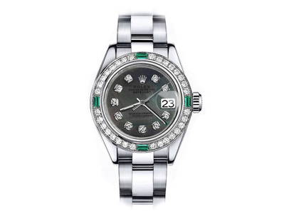 Rolex Diamond Datejust 26mm Womens Watch: Rolex Diamond Datejust 26mm Womens Watch SKU: RBJ5913-E21A8 Brand: Rolex Condition: Never Worn Model: Datejust Reference: 179174 Size and Fit: Case Size: 26mm, Wrist Size: 7in Final Sale: THIS