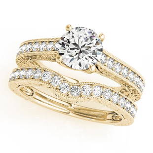 Natural 2.25 CTW Diamond Engagement Ring SET 18K Yellow Gold: Natural 2.25 CTW Diamond Engagement Ring SET 18K Yellow Gold Category: Affordable Engagement Rings Style: Vintage Side Stone Audience: For Women Ring Resizable: Yes Metal Type: 18K