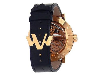 DeWitt Academia Hour Planet 18k Rose Gold Leather Skeleton Mens Watch AC00151: DeWitt Academia Hour Planet 18k Rose Gold Leather Skeleton Mens Watch AC00151 SKU: RBJ284523983779-E Condition: Never Worn Model: Academia Hour Planet Note: All Sales are final. Need more