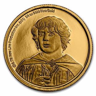 2021 1/4 oz Gold Coin $25 The Lord of the Rings: Frodo Baggins: 2021 1/4 oz Gold Coin $25 The Lord of the Rings: Frodo Baggins Product ID: RBG233172 Year: 2021 Grade: Proof Grade Service: None Denomination: $2.00 Mint Mark: Not Shown Metal