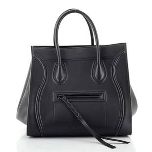 Celine Phantom Bag Grainy Leather Medium: Celine Phantom Bag Grainy Leather Medium Exterior Color: Black Interior Color: Black Exterior Material: Grainy Leather Interior Material: Raw Leather Hardware Color: Black 