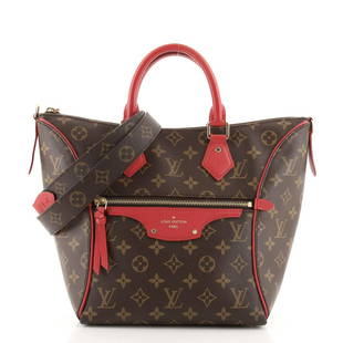 Louis Vuitton Tournelle Tote Monogram Canvas PM: Louis Vuitton Tournelle Tote Monogram Canvas PM Exterior Color: Brown, Red Interior Color: Red Exterior Material: Canvas (Coated) Interior Material: Fabric Hardware Color: Gold 