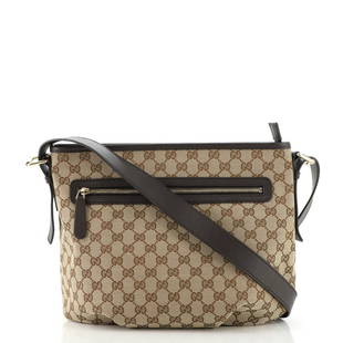 Gucci Front Zip Messenger GG Canvas Medium: Gucci Front Zip Messenger GG Canvas Medium Exterior Color: Brown Interior Color: Brown Exterior Material: Canvas (Plain) Interior Material: Fabric Hardware Color: Gold Accessories: