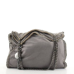 Stella McCartney Falabella Tote Shaggy Deer Small: Stella McCartney Falabella Tote Shaggy Deer Small Exterior Color: Gray Interior Color: Pink Exterior Material: Fabric Interior Material: Fabric Hardware Color: Gun Metal 