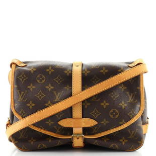 Louis Vuitton Saumur Handbag Monogram Canvas 30: Louis Vuitton Saumur Handbag Monogram Canvas 30 Exterior Color: Brown Interior Color: Brown Exterior Material: Canvas (Coated) Interior Material: Fabric Hardware Color: Gold 