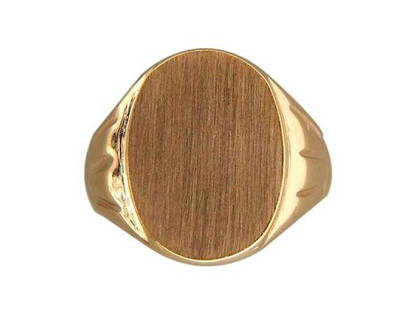 Vintage Yard 14K Yellow Gold Signet Ring: Vintage Yard 14K Yellow Gold Signet Ring SKU: RBJ382-518-3946-01C9A Condition: Pre-Owned Metal: Yellow Gold Size and Fit: Top: 18 x 13mm, Width at Top: 18.3mm, Width at Bottom: 3.5mm, Height at