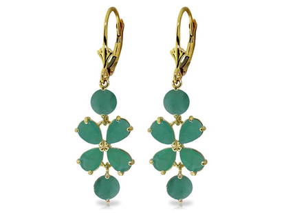 5.32 CTW 14K Solid Gold Chandelier Earrings Natural Emerald: 5.32 CTW 14K Solid Gold Chandelier Earrings Natural Emerald SKU: RBJ1970-Y Brand Condition: Never Worn Metal: Yellow Gold Size and Fit: 0.55in (14.0mm) 0.85in (21.6mm) Sometimes you just have to
