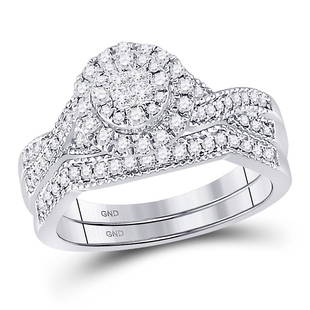 14kt White Gold Princess Diamond Bridal Wedding Ring Band Set 1/2 Cttw: 14kt White Gold Princess Diamond Bridal Wedding Ring Band Set 1/2 Cttw Metal Type14kt White Gold Item Number149087 StyleClustersRing SizeRing size selectableCarats Total Weight *1/2