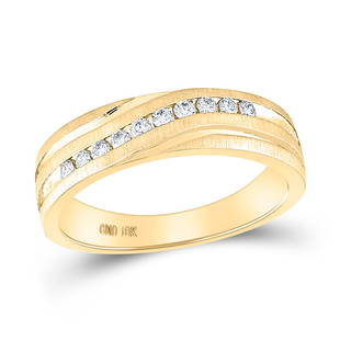 10kt Yellow Gold Mens Machine Set Round Diamond Wedding Channel Band Ring 1/4 Cttw: 10kt Yellow Gold Mens Machine Set Round Diamond Wedding Channel Band Ring 1/4 Cttw Metal Type10kt Yellow Gold Item Number96307 StyleBandsRing Size10Carats Total Weight *1/4
