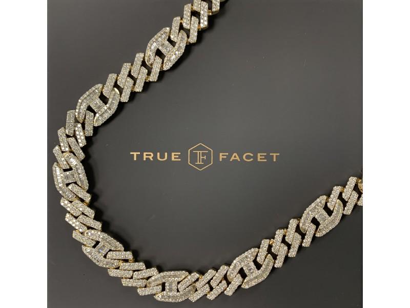 14K Yellow Gold Mens 33.17ct Diamond Necklace: 14K Yellow Gold Mens 33.17ct Diamond Necklace SKU: RBJ14KYELLOWG-5FCA72A030760 Condition: Never Worn Stone: Diamond Final Sale: THIS ITEM IS FINAL SALE AND NOT RETURNABLE. Metal Type: 14K Yellow GoldH