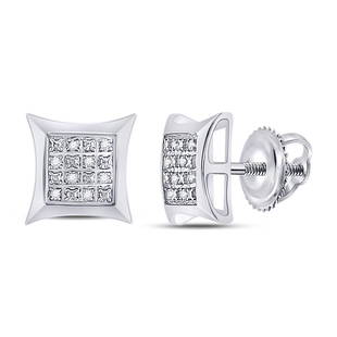 Sterling Silver Womens Round Diamond Square Kite Earrings 1/20 Cttw: Sterling Silver Womens Round Diamond Square Kite Earrings 1/20 Cttw Metal TypeSterling Silver Item NumberGDI59527 StyleSquaresCarats Total Weight *1/20 Ct.t.w.Primary Gem