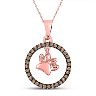 10kt Rose Gold Womens Round Brown Diamond Dog Paw Print Circle Pendant 1/5 Cttw: 10kt Rose Gold Womens Round Brown Diamond Dog Paw Print Circle Pendant 1/5 Cttw Metal Type10kt Rose Gold Item Number130017 StyleAnimalsCarats Total Weight *1/5 Ct.t.w.Primary Gem