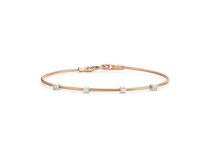 I.Reiss 14K Yellow Gold 0.2 Diamond Bracelet: I.Reiss 14K Yellow Gold 0.2 Diamond Bracelet SKU: RBJBIR451P Brand: I.Reiss Condition: Never Worn Metal: Yellow Gold Stone: Diamond Size and Fit: 7" 14 Karat Rose Gold Wire Bracelet, Accented