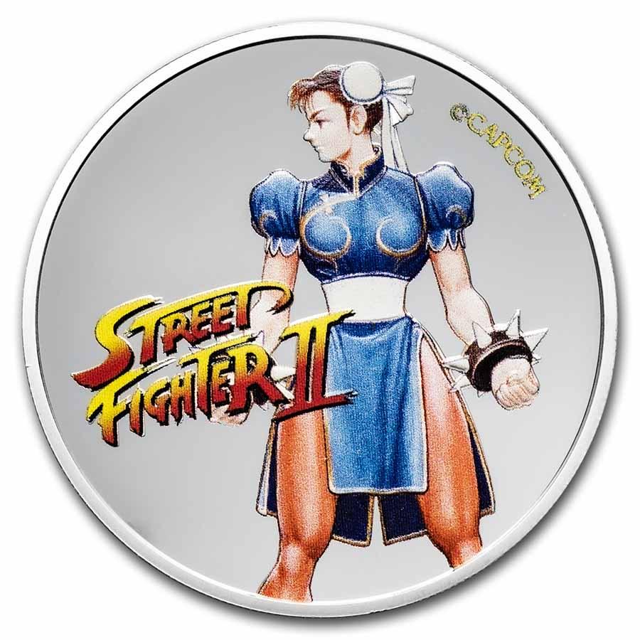 2021 Fiji 1 oz Silver Street Fighter II 30th Anniversary: Chun Li: 2021 Fiji 1 oz Silver Street Fighter II 30th Anniversary: Chun Li SKU: RBJ243394 Year: 2021 Grade: Brilliant Unc Grade Service: None Denomination: 50 Cents Mint Mark: Not Shown Metal Cont
