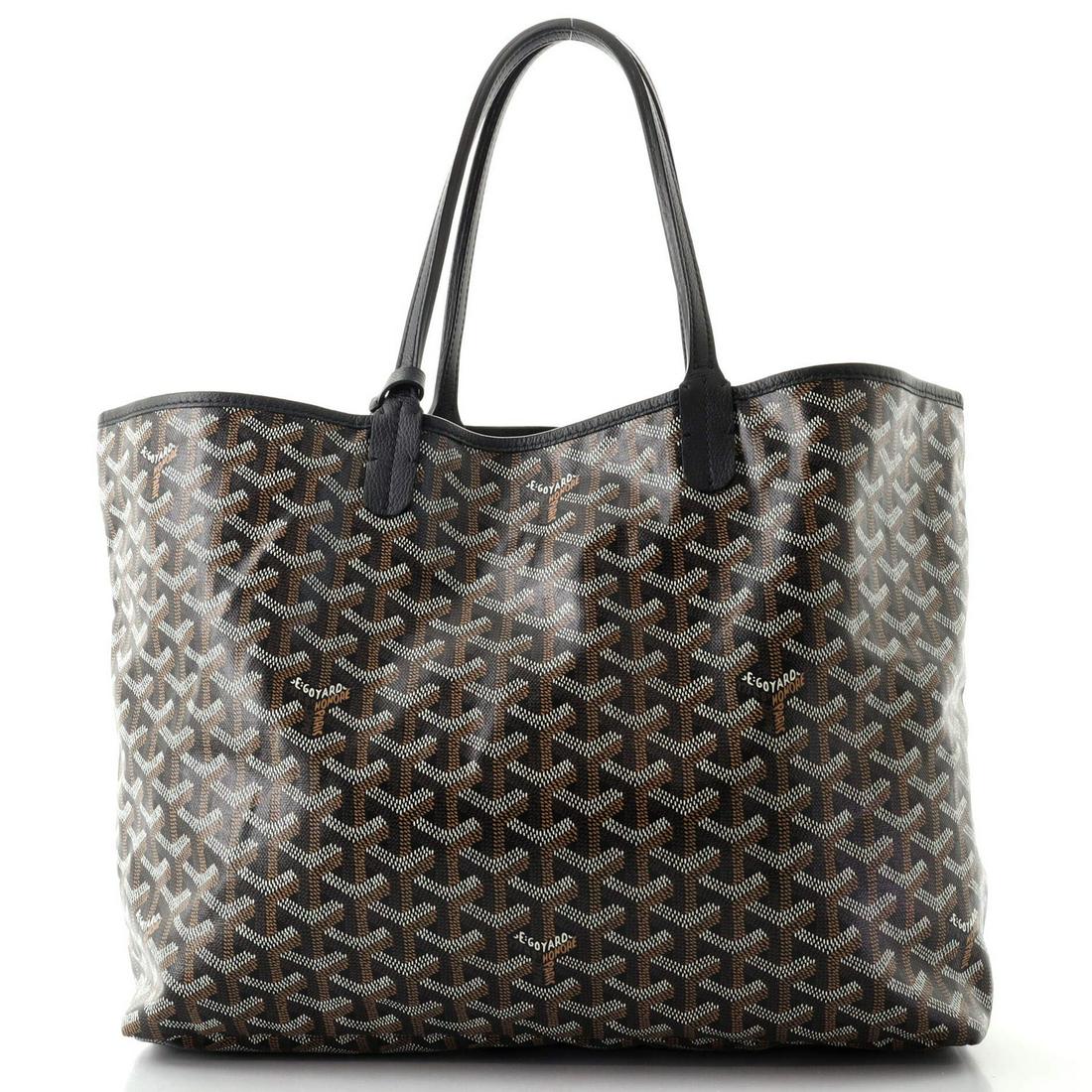 Goyard Saint Louis Tote Coated Canvas PM: Goyard Saint Louis Tote Coated Canvas PM Exterior Color: Black Interior Color: Neutral Exterior Material: Canvas (Coated) Interior Material: Canvas Plain Hardware Color: Silver Accessories: Pochet
