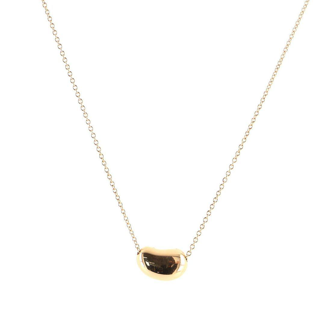 Tiffany & Co. Elsa Peretti Bean Pendant Necklace 18K Rose Gold 12mm: Tiffany & Co. Elsa Peretti Bean Pendant Necklace 18K Rose Gold 12mm Metal Type: 18K Rose Gold Metal Finish: High Polish Hallmarks Type: 750, Designer Signature Signature / Hallmark Location: Clasp, On