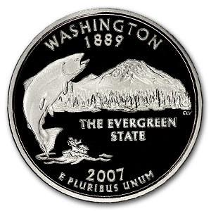 2007-S Washington State Quarter Gem Proof: 2007-S Washington State Quarter Gem Proof SKU: RBJ47110 Year: 2007 Grade: Gem Proof Grade Service: None Denomination: 25 Cents Mint Mark: S - San Francisco Metal Content: 0 troy oz