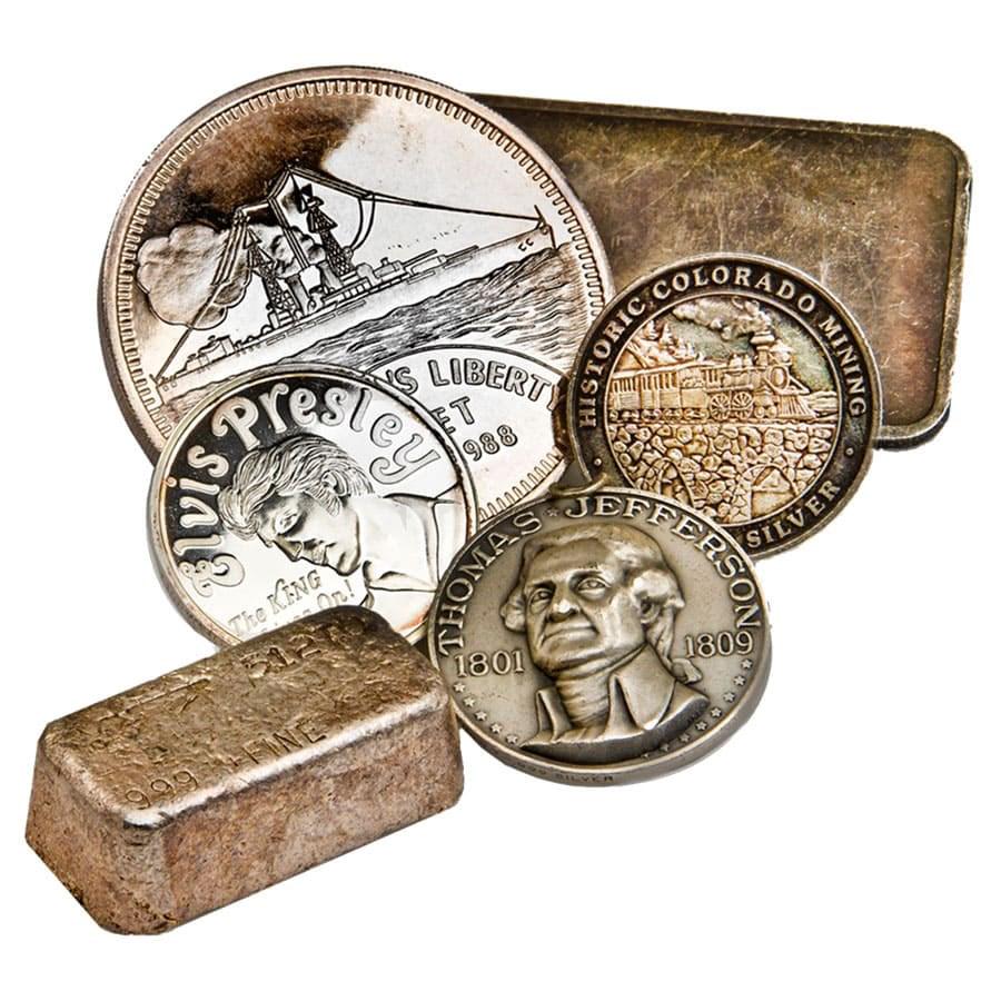 Generic Silver (per ounce): Generic Silver (per ounce) SKU: RBJ156 Year: N/A Grade: None Grade Service: None Denomination: 1 oz Mint Mark: N/A - Not Available Metal Content: 1 troy oz Purity: .999