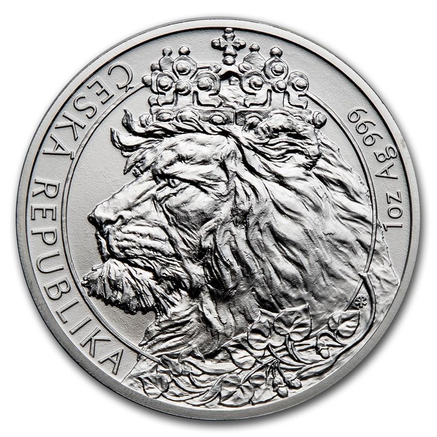 2021 Niue 1 oz Silver Czech Lion BU: 2021 Niue 1 oz Silver Czech Lion BU SKU: 228105 Year: 2021 Grade: Brilliant Unc Grade Service: None Denomination: $2.00 Mint Mark: Not Shown Metal Content: 1 troy oz Purity: .999