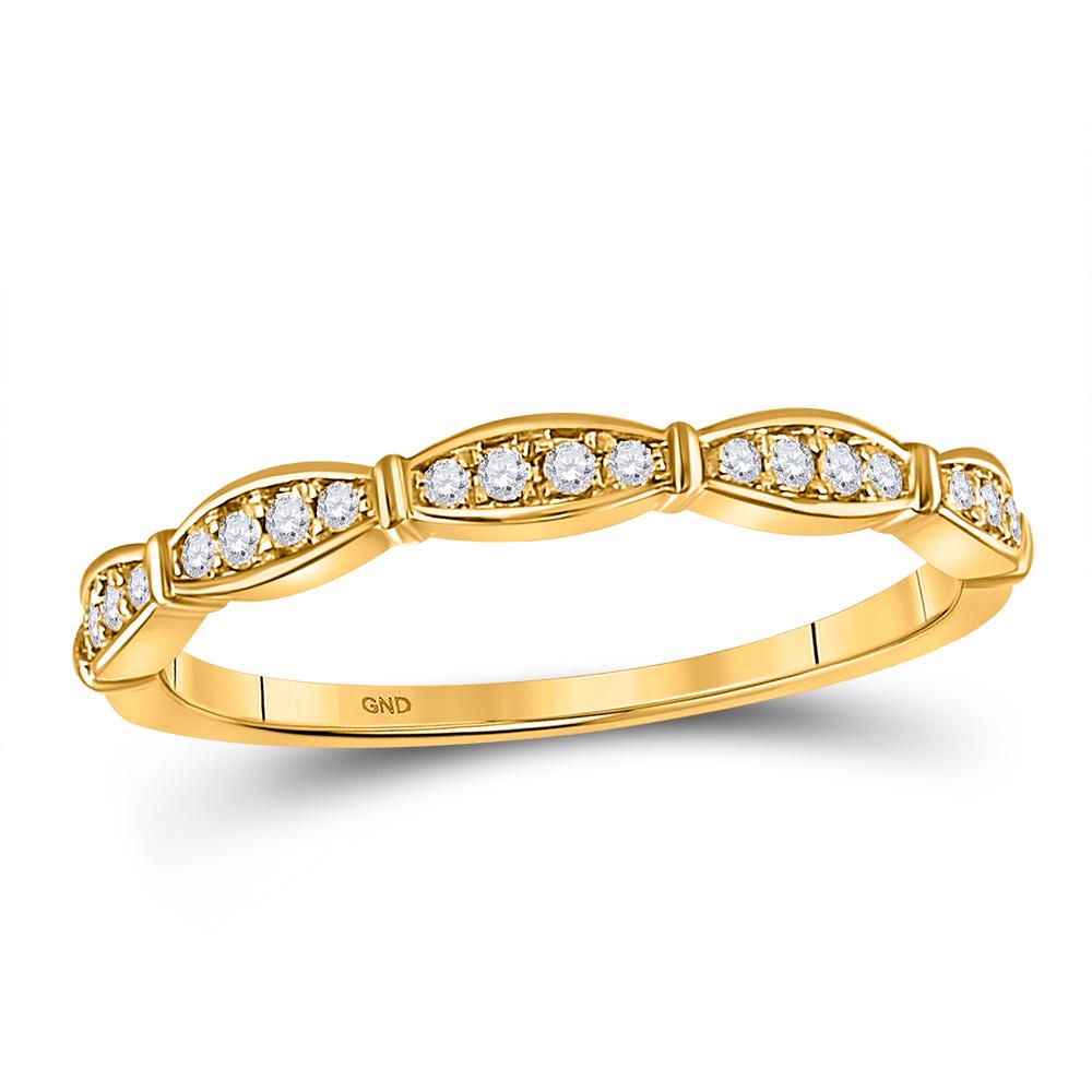 10kt Yellow Gold Womens Round Diamond Stackable Band Ring 1/8 Cttw: 10kt Yellow Gold Womens Round Diamond Stackable Band Ring 1/8 Cttw