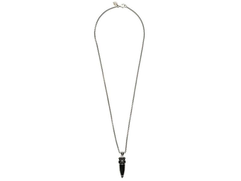 Stephen Webster Pave Sapphire Dagger Pendant Necklace In Sterling Silver 24": Stephen Webster Pave Sapphire Dagger Pendant Necklace In Sterling Silver 24" Product Code: 233376110834-E Brand: Stephen Webster Condition: Never Worn Metal: Sterling Silver Model: 233376110834-E