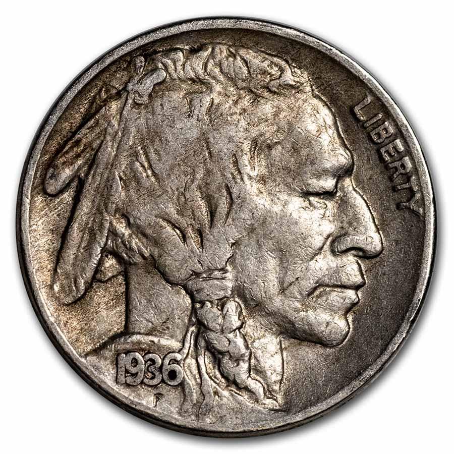 1936-S Buffalo Nickel XF: 1936-S Buffalo Nickel XF RBJ No: 1996 Year: 1936 Grade: Extra Fine Grade Service: None Denomination: $0.05 Mint Mark: S - San Francisco Metal Content: 0 troy oz Purity: N/A <