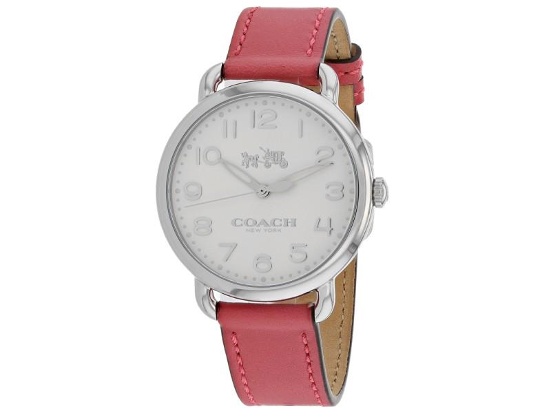 Coach Womens Delancey: Coach Womens Delancey Product Code: 14502717-39B2A Brand: Coach Condition: Never Worn Details: Stainless steel case, Leather strap, White dial, Quartz movement, Scratchresistant mineral, Water resista