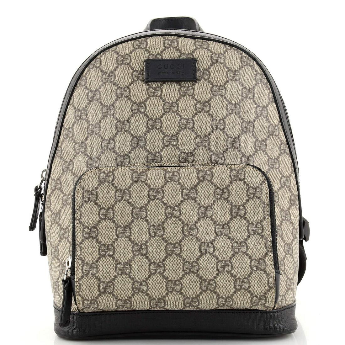 Gucci Zip Pocket Backpack GG Coated Canvas Small: Gucci Zip Pocket Backpack GG Coated Canvas Small Exterior Color: Brown Interior Color: Brown Exterior Material: Canvas (Coated) Interior Material: Microfiber Hardware Color: Silver Accessories: No