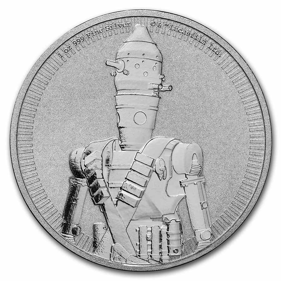 2022 Niue 1 oz Silver $2 Star Wars: IG-11 BU: 2022 Niue 1 oz Silver $2 Star Wars: IG-11 BU RBJ No: 242146 Year: 2022 Grade: Brilliant Unc Grade Service: None Denomination: 2 Dollars Mint Mark: Not Shown Metal Content: 1 troy oz <