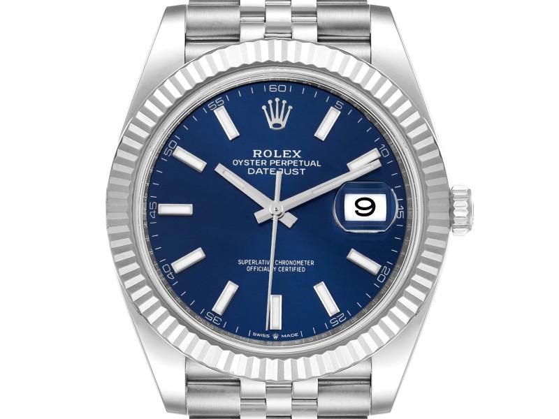 Rolex Datejust 41 Steel White Gold Blue Dial Mens Watch: Rolex Datejust 41 Steel White Gold Blue Dial Mens Watch Rolex Datejust 41 Steel White Gold Blue Dial Mens Watch.Officially certified chronometer automatic self-winding movement. Stainlesssteel case 41